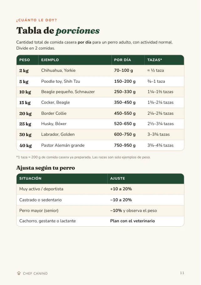 Página de muestra del libro Chef Canino