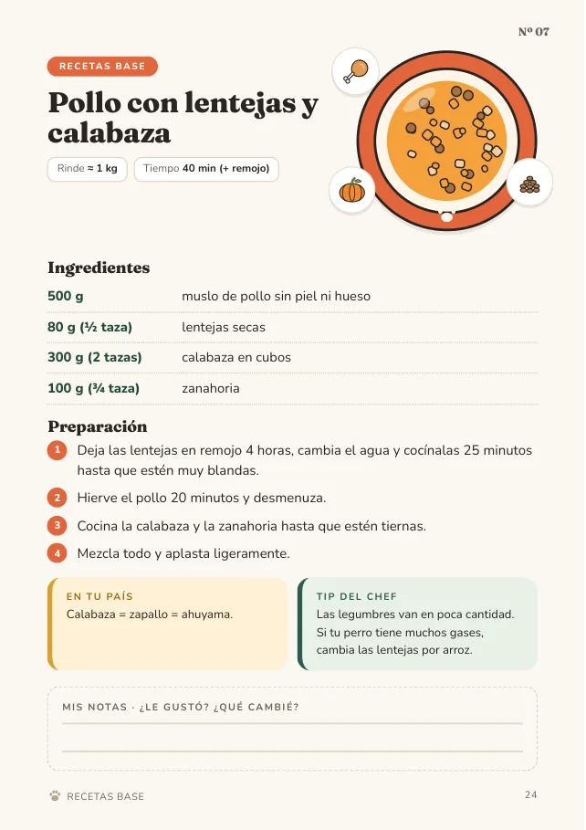Página de muestra del libro Chef Canino